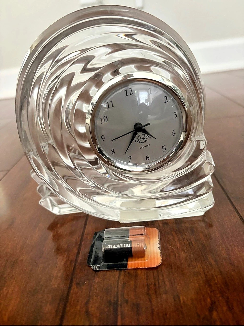 Lenox Ovations Azar Crystal Swirl Quartz Clock Made in Germany